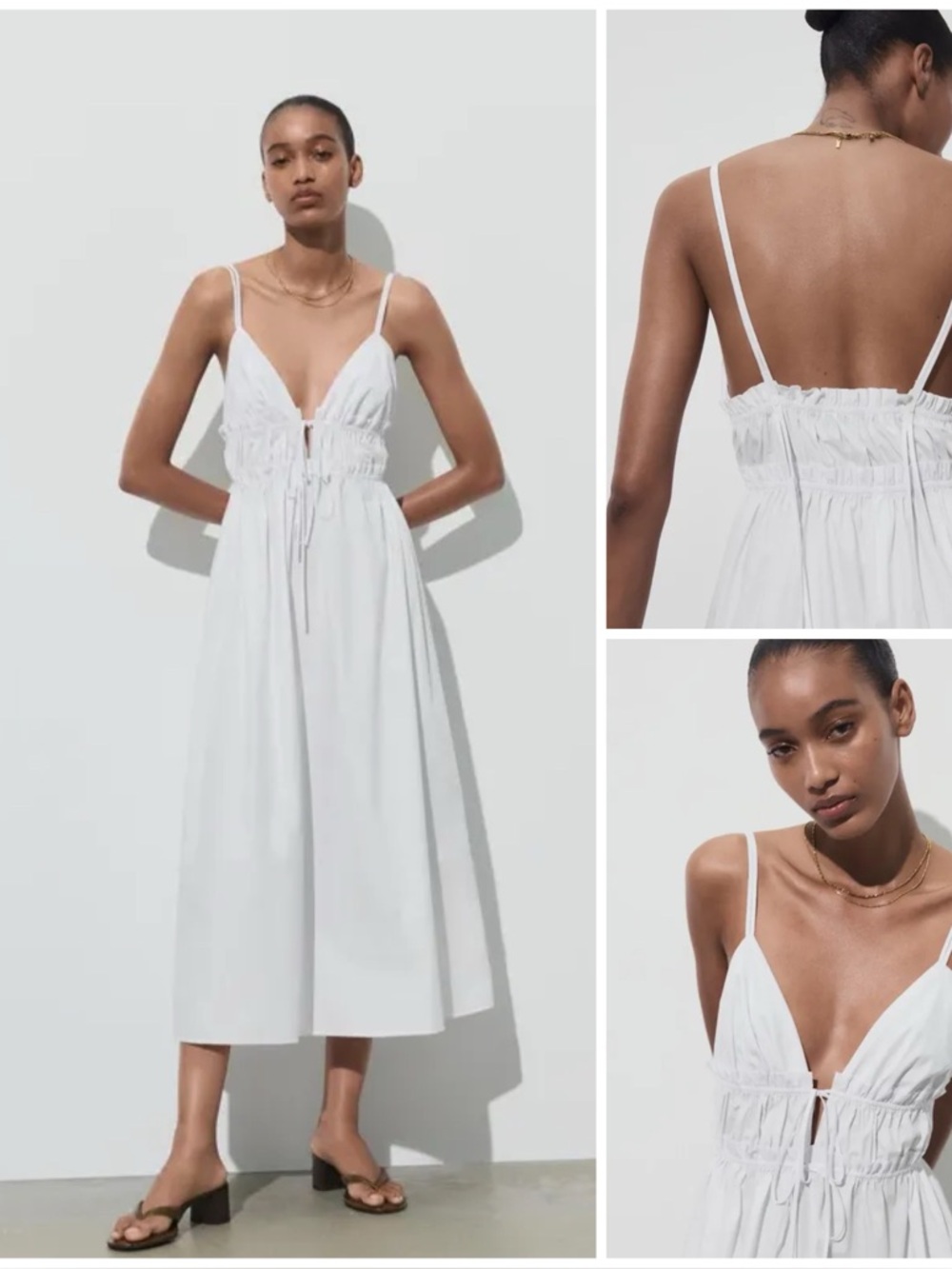 ZARA ~ Poplin midi dress with straps